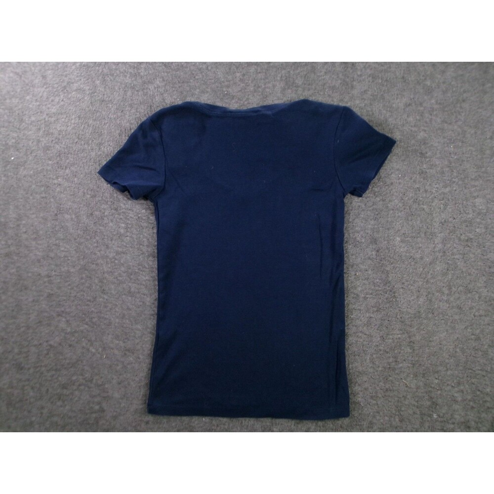 Ralph Lauren Sport Shirt Womens S Navy V Neck Pony Logo Short Sleeve Preppy - Picture 8 of 9